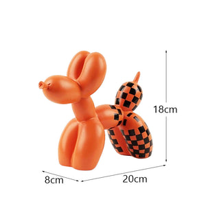 Plaid Balloon Dog-Orange and Black Plaid