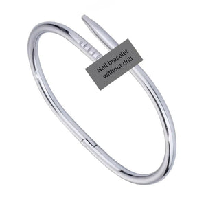 Nail Bracelet Diamond free Steel Color