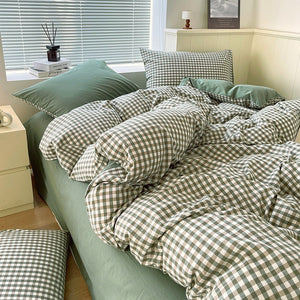 100% Cotton Fabric [Simple - Green Grid]