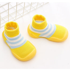 Rainbow yellow blue and white stripes