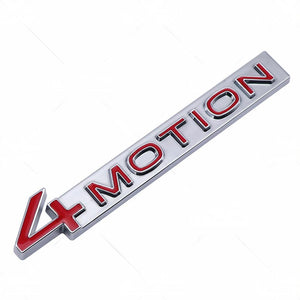 Red text with silver border