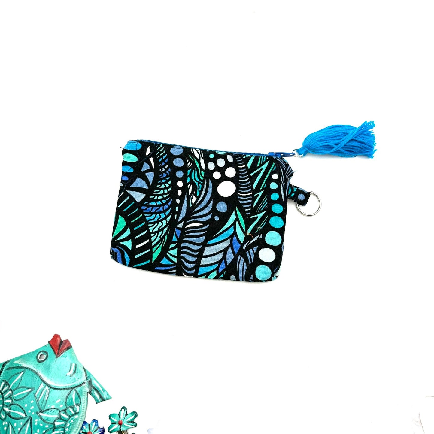 Festival Coin Purse- Batik Blue