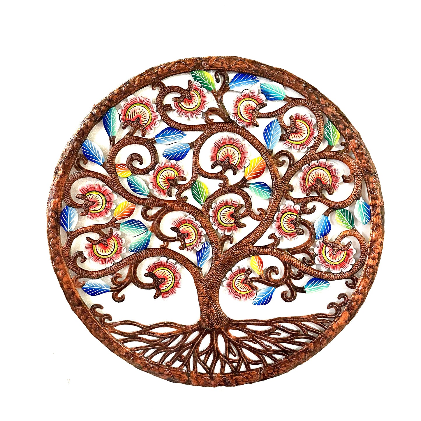 Bronze wirh Pink Flowers Tree of Life