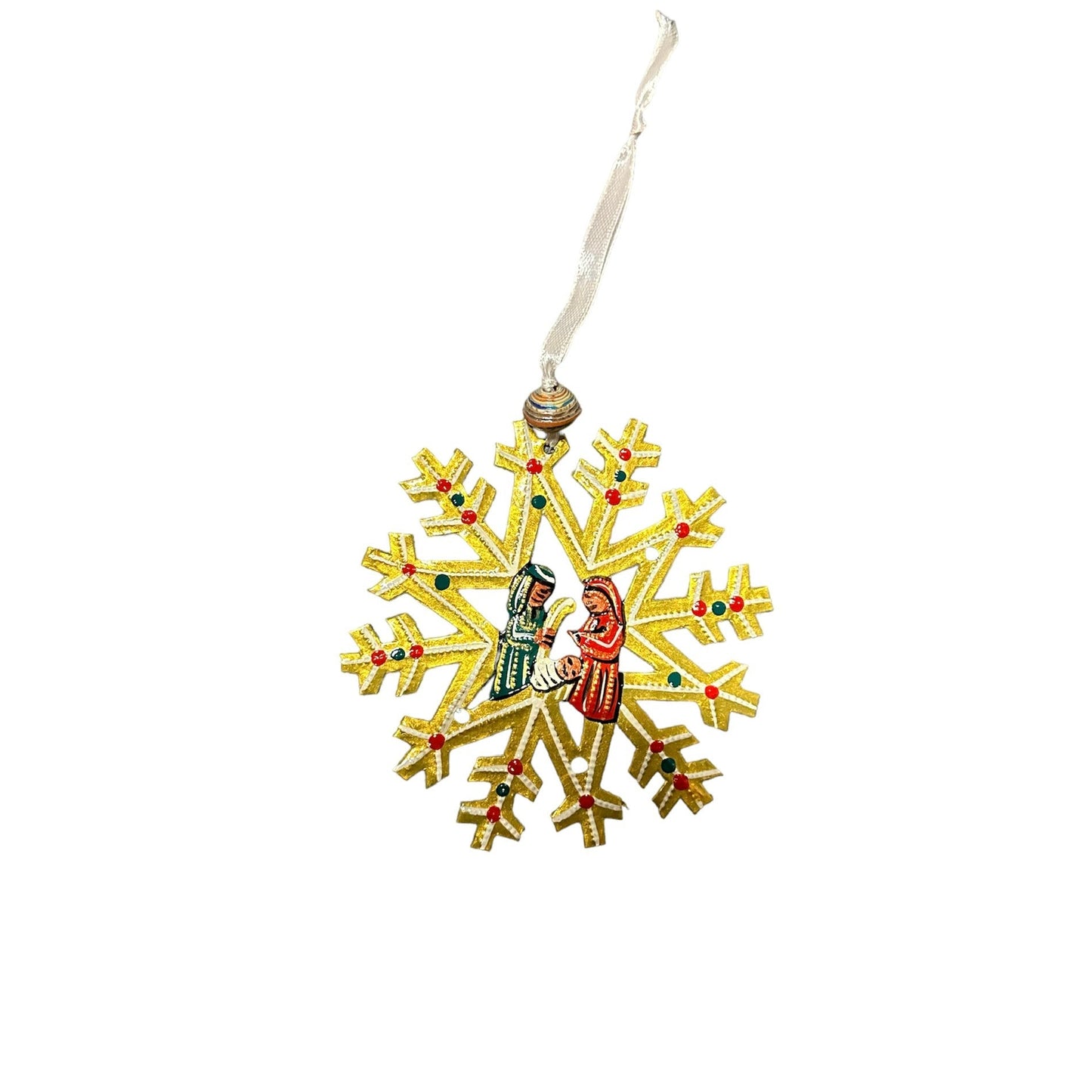 Snowflake Nativity Ornament- Yellow