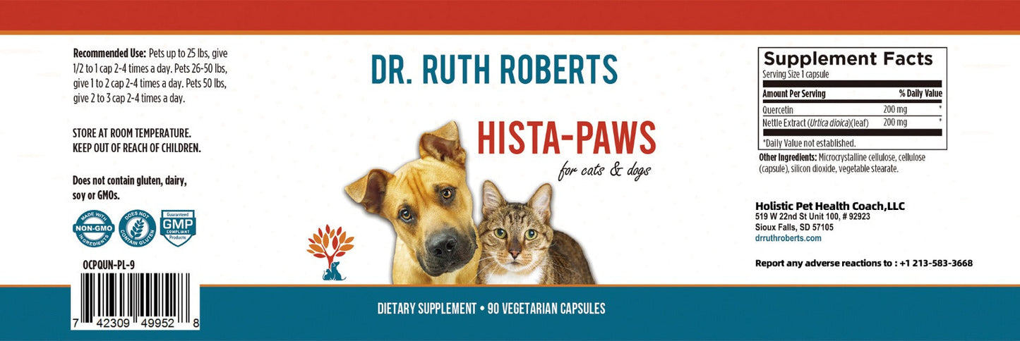 PRE-ORDER Hista Paws with Quercetin for Dogs and Cats