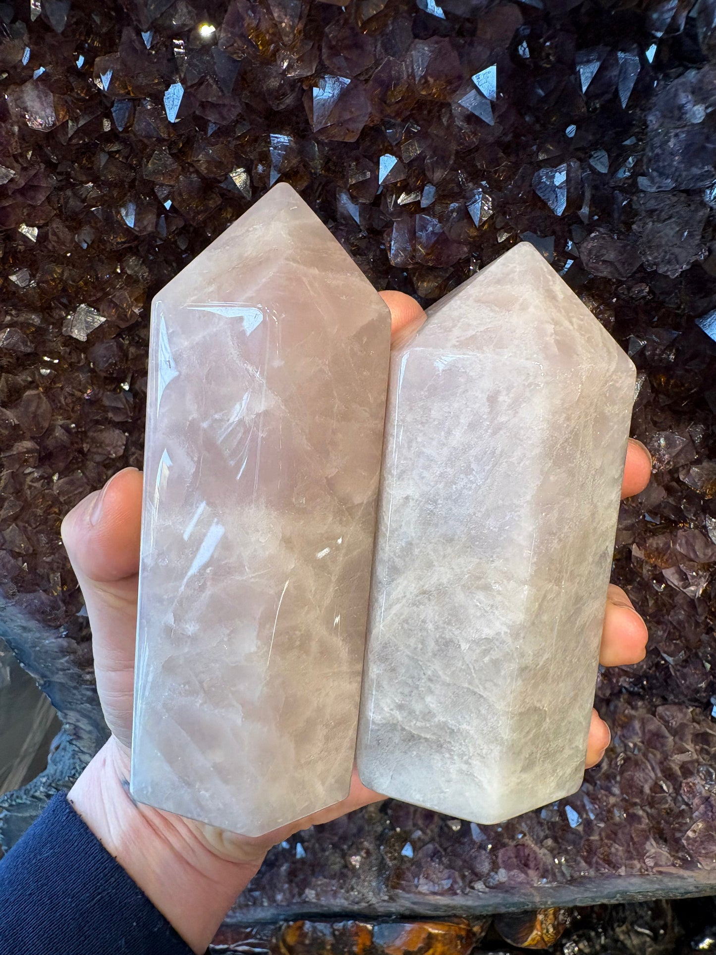 Lavender Rose Quartz tower 4.5-5 iches tall