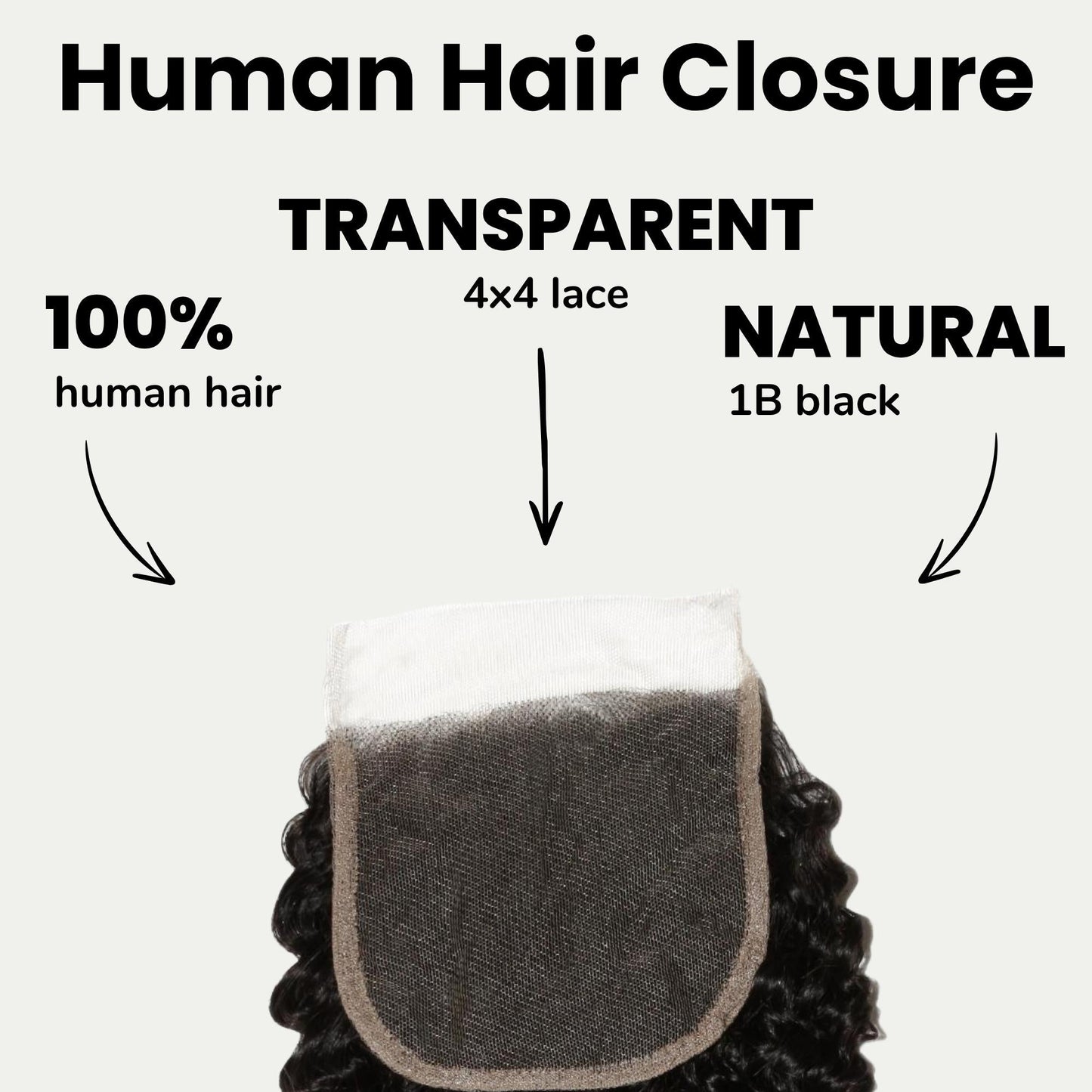 Jerry Curl 4x4 Transparent Lace Human Hair Closure