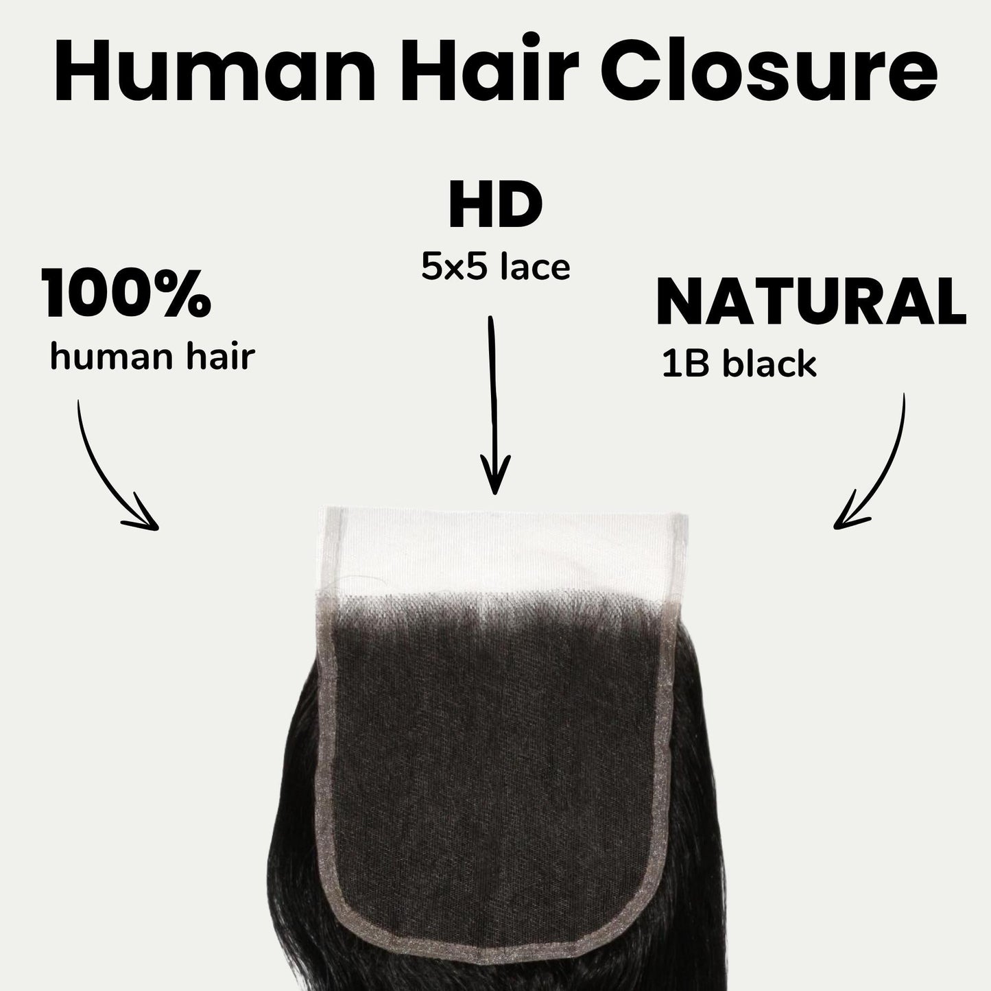 Jet Black Body Wave 5x5 HD Lace Human Hair Closure