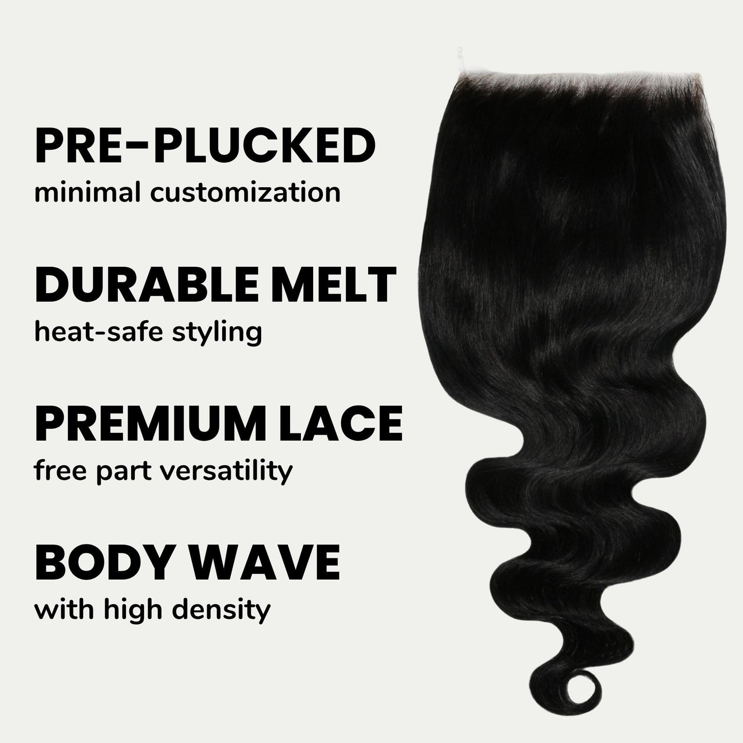 Jet Black Body Wave 6x6 HD Lace Human Hair Closure