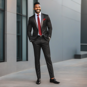 Black 1button free tie