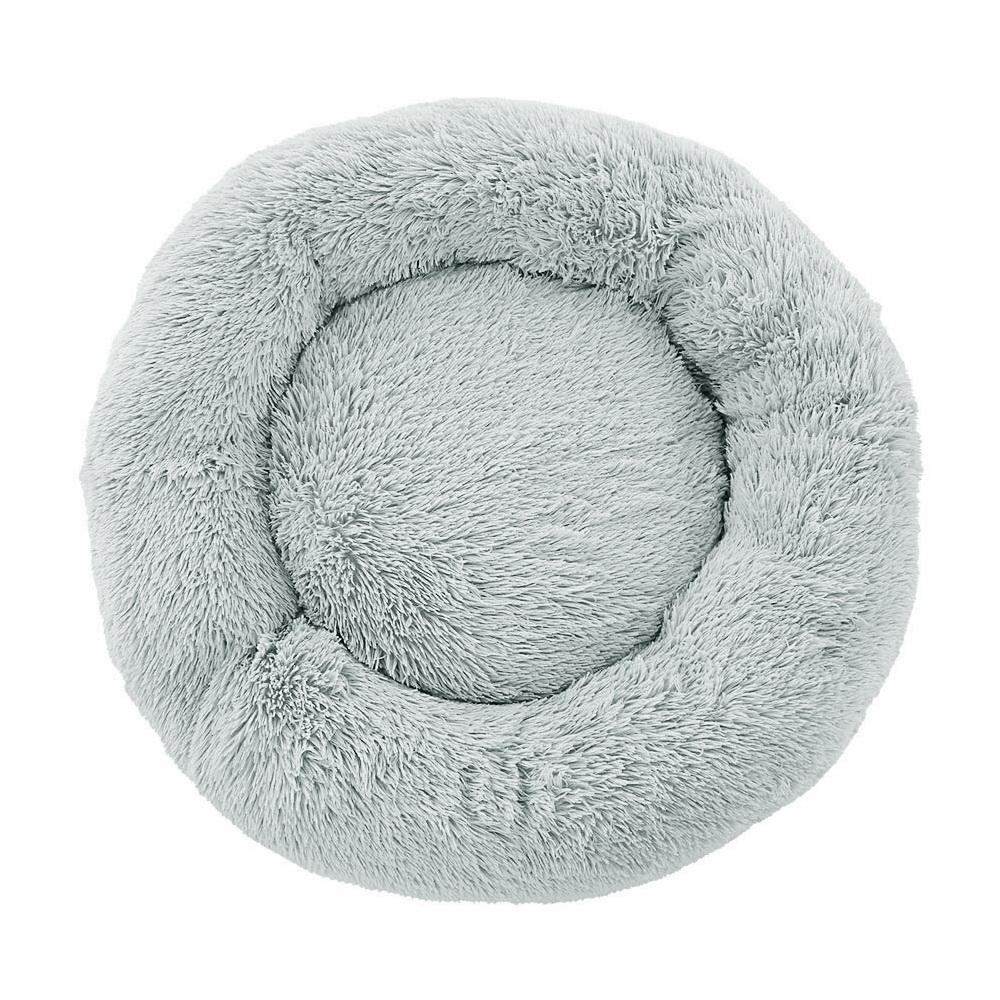 Pet Bed Dog Cat Calming Bed Large 90cm Light Grey Sleeping Comfy Cave