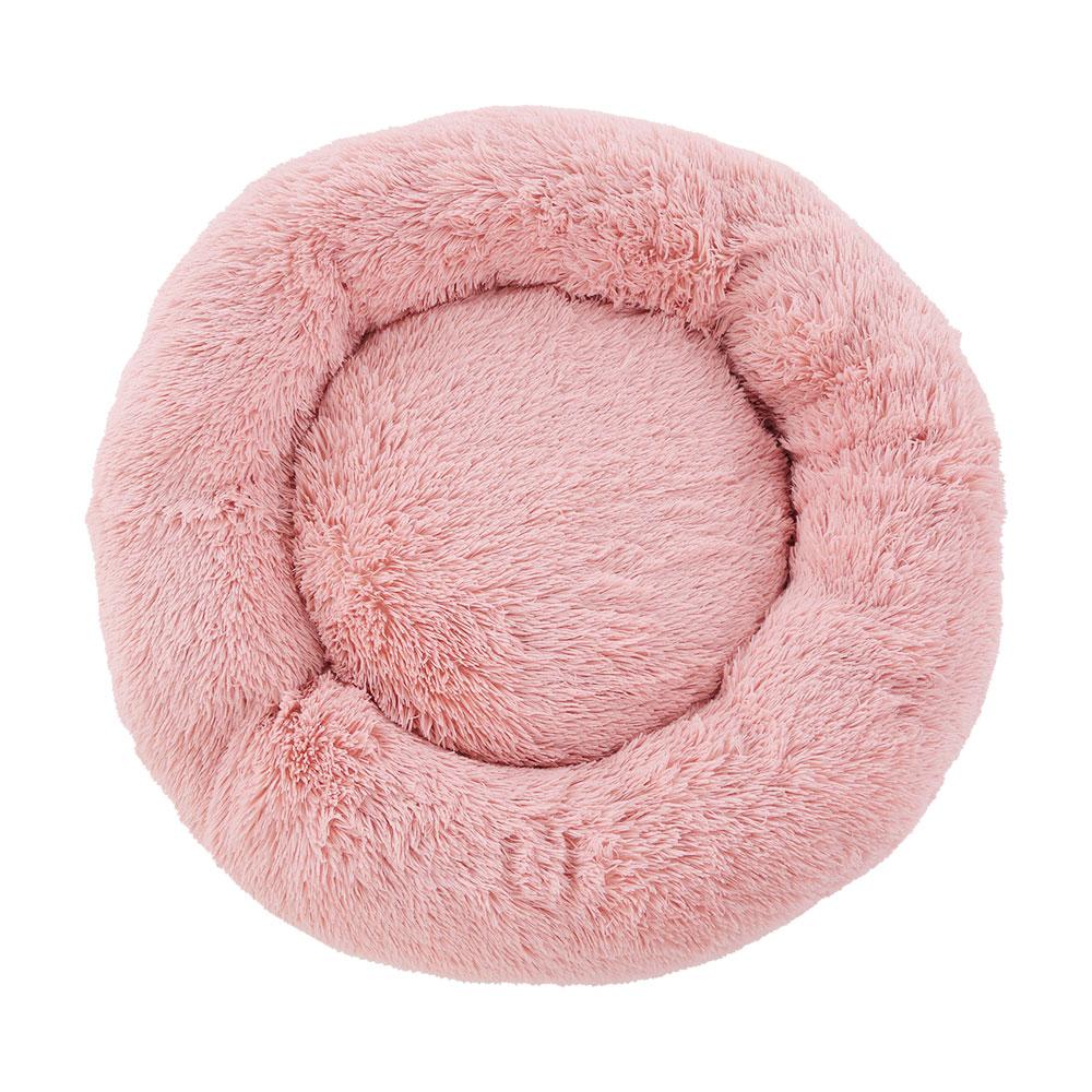 Pet Bed Dog Cat Calming Bed Large 90cm Pink Sleeping Comfy Cave