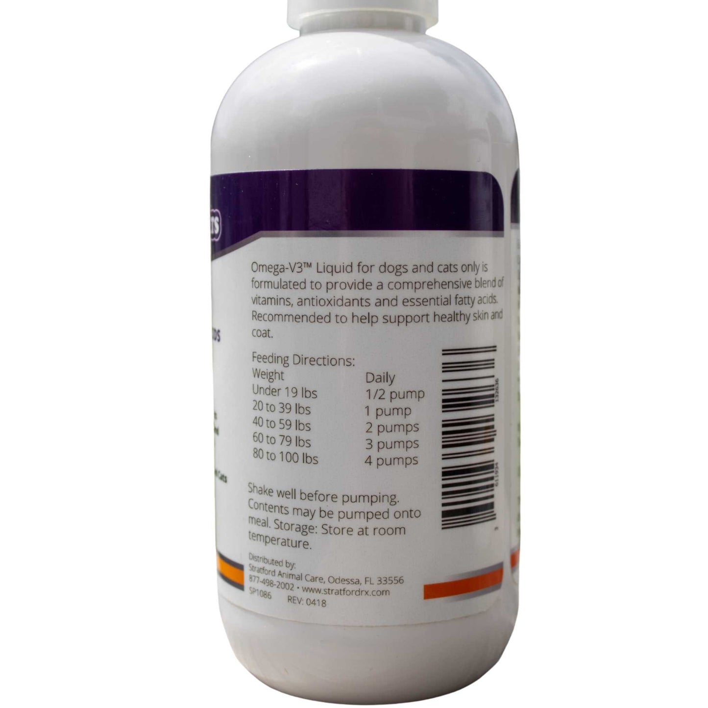 Piccardmeds4pets Derma-3 Omega-3 Liquid Supplement 8 oz Pump for Dogs & Cats + Free Bandana!