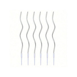 6pcs Silver Curve