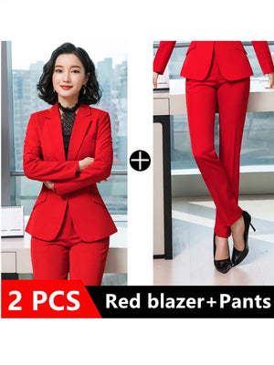 Red Pants Suit