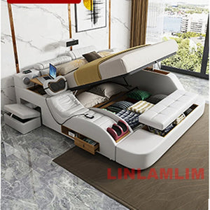 bed with high box