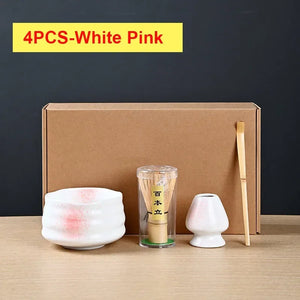 4PCS-White pink
