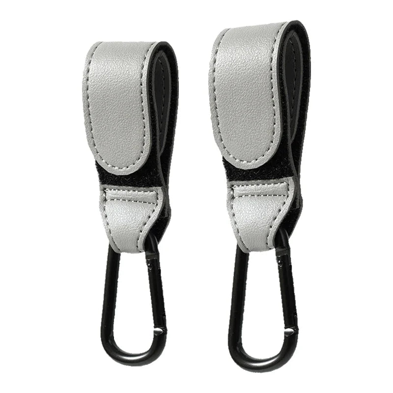 Baby Stroller Hook PU Leather Adjustable Pram Bag Hanger Travel Accessory