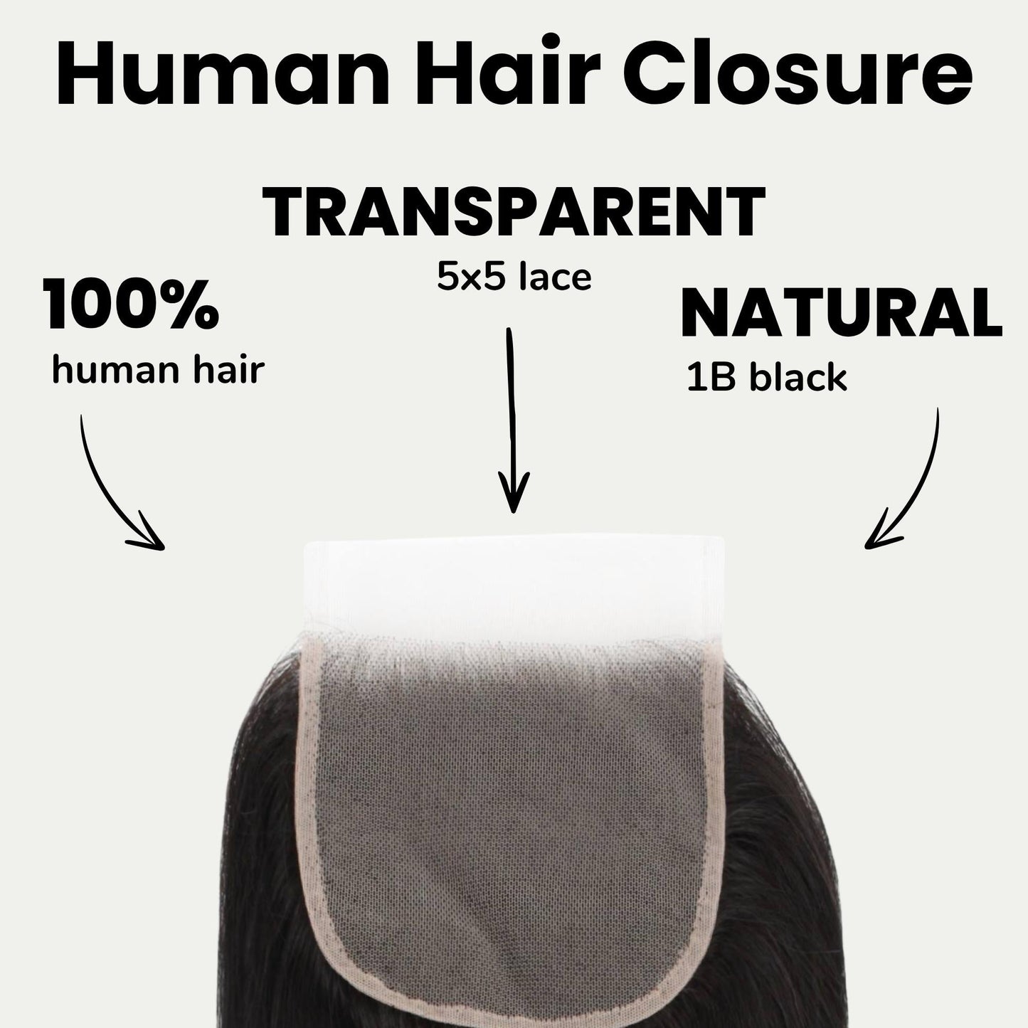 Straight 5x5 Transparent Lace Human Hair Closure