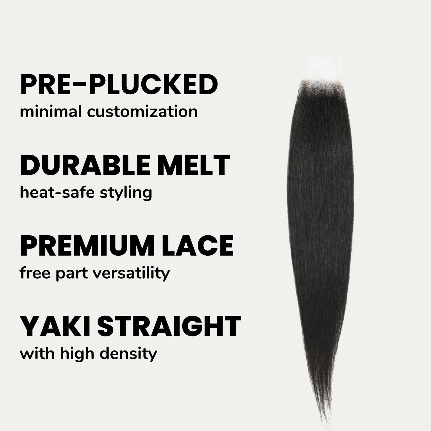 Yaki Straight 2x6 Transparent Lace Human Hair Closure
