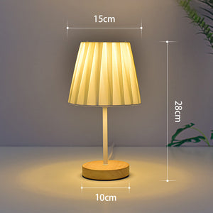 White pleated cloth lampshade