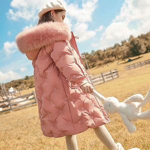 Pink fox fur collar