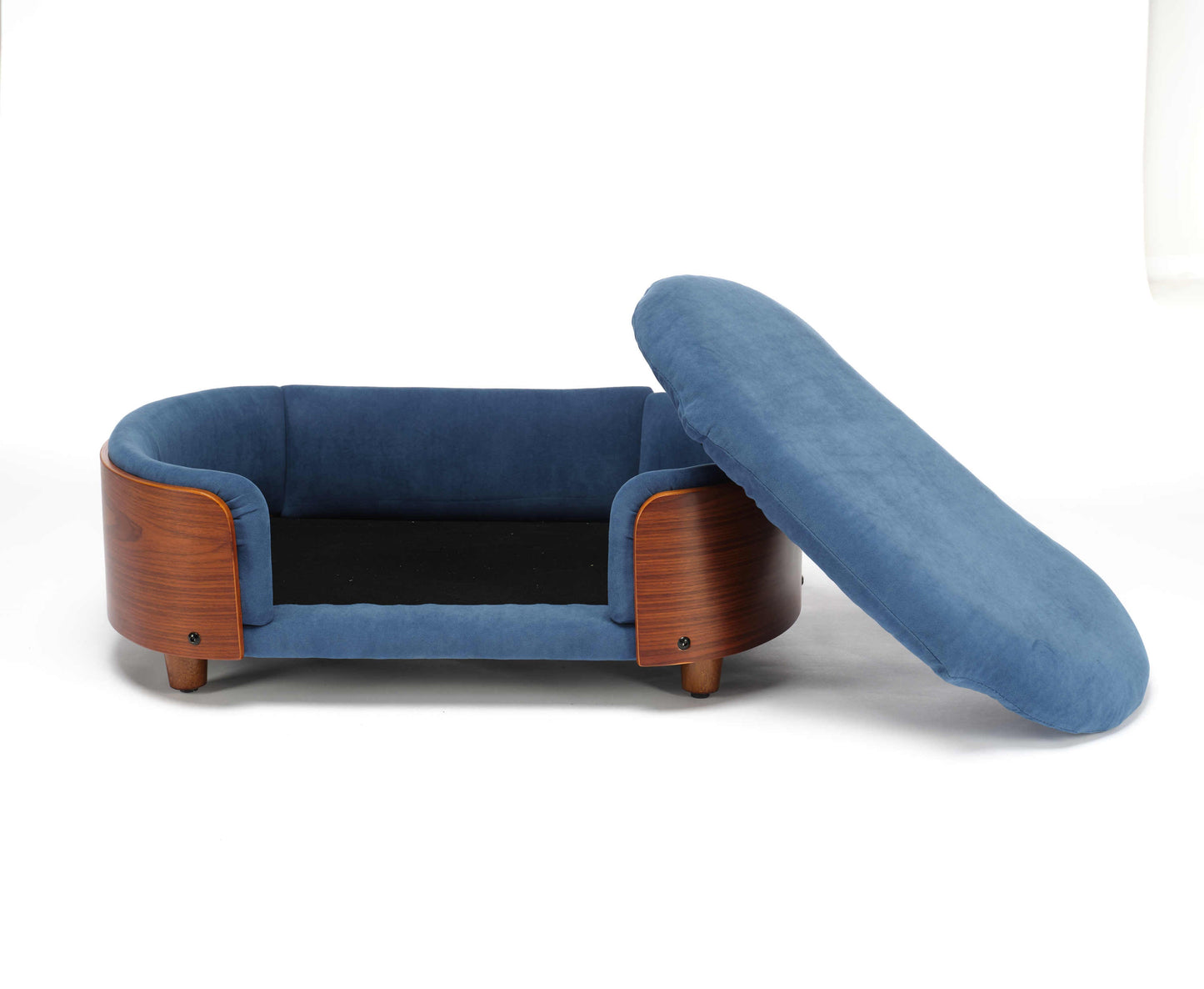 Scandinavian Style Elevated Dog Bed Pet Sofa with Solid Wood Legs and