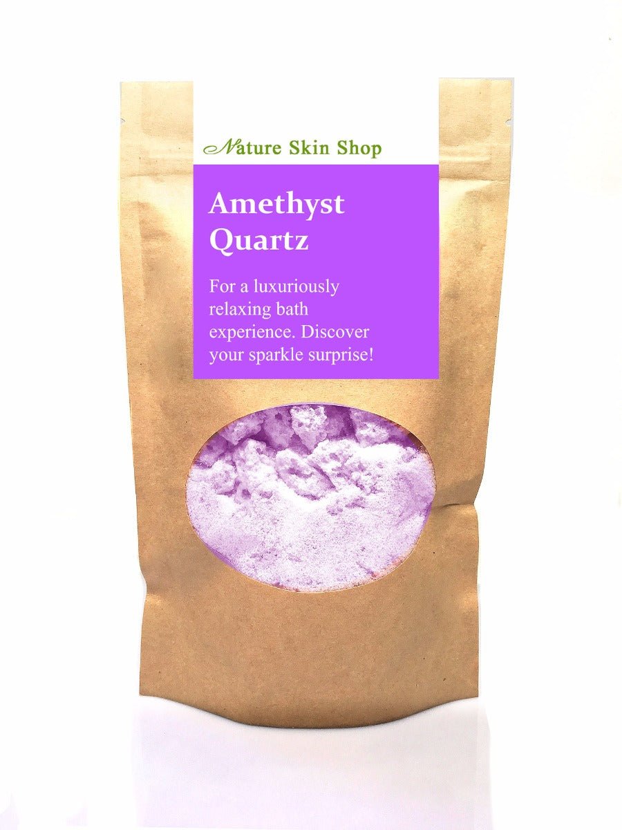 Amethyst Quartz Foaming Bath Soak. Hidden Surprise Bracelet Inside