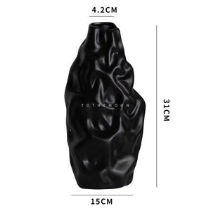 Black stone vase large