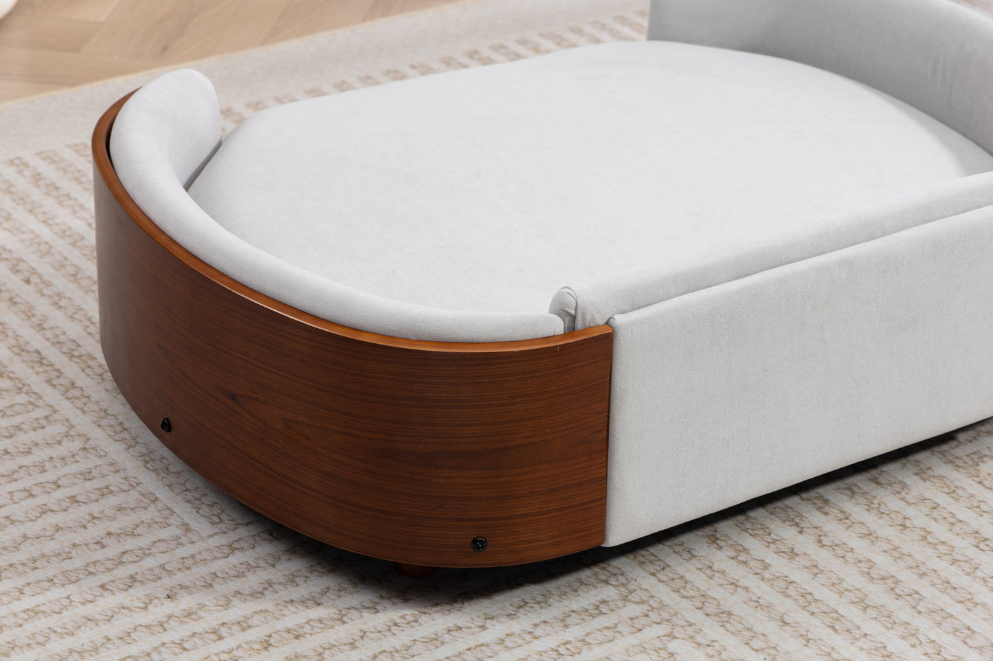 Scandinavian Style Elevated Dog Bed Pet Sofa with Solid Wood Legs and