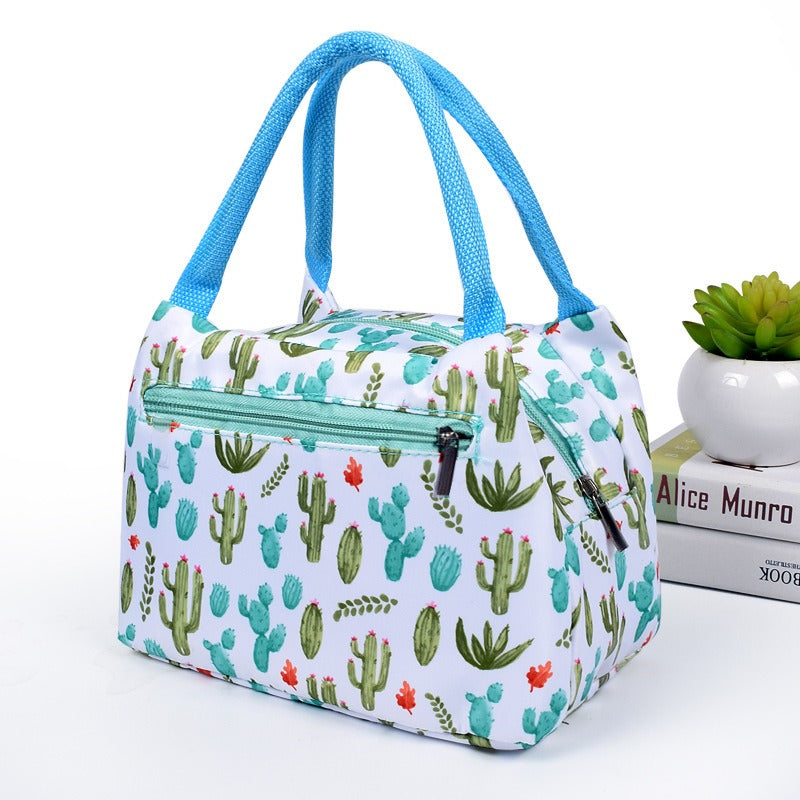 Creative Portable Thermal Insulation Bag Zipper Bento Bag Thickened Aluminum Foil Portable Oxford Cloth Lunch Box Bag