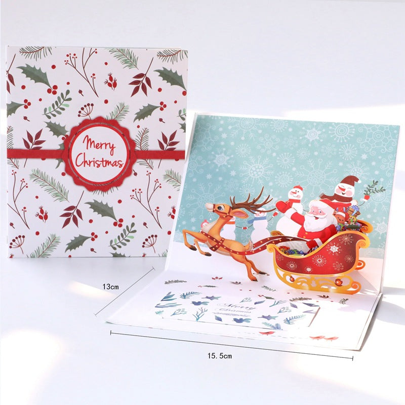 3d Christmas Greeting Card Stereo Christmas Tree Card Creative