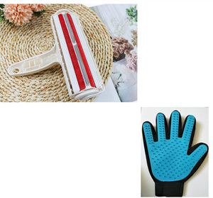 Red with blue glove
