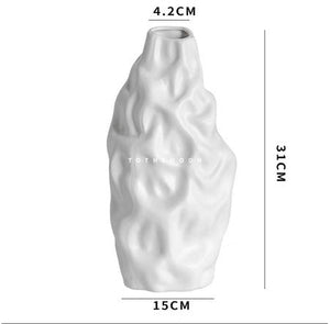 White stone vase large