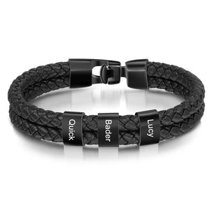 Three beads bracelet black