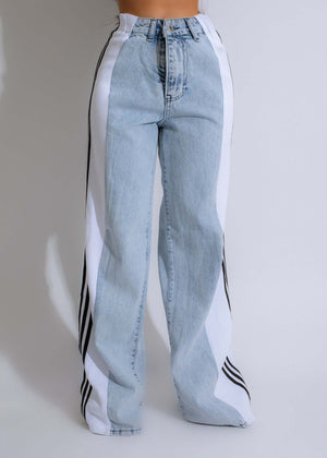 Light Blue Denim White