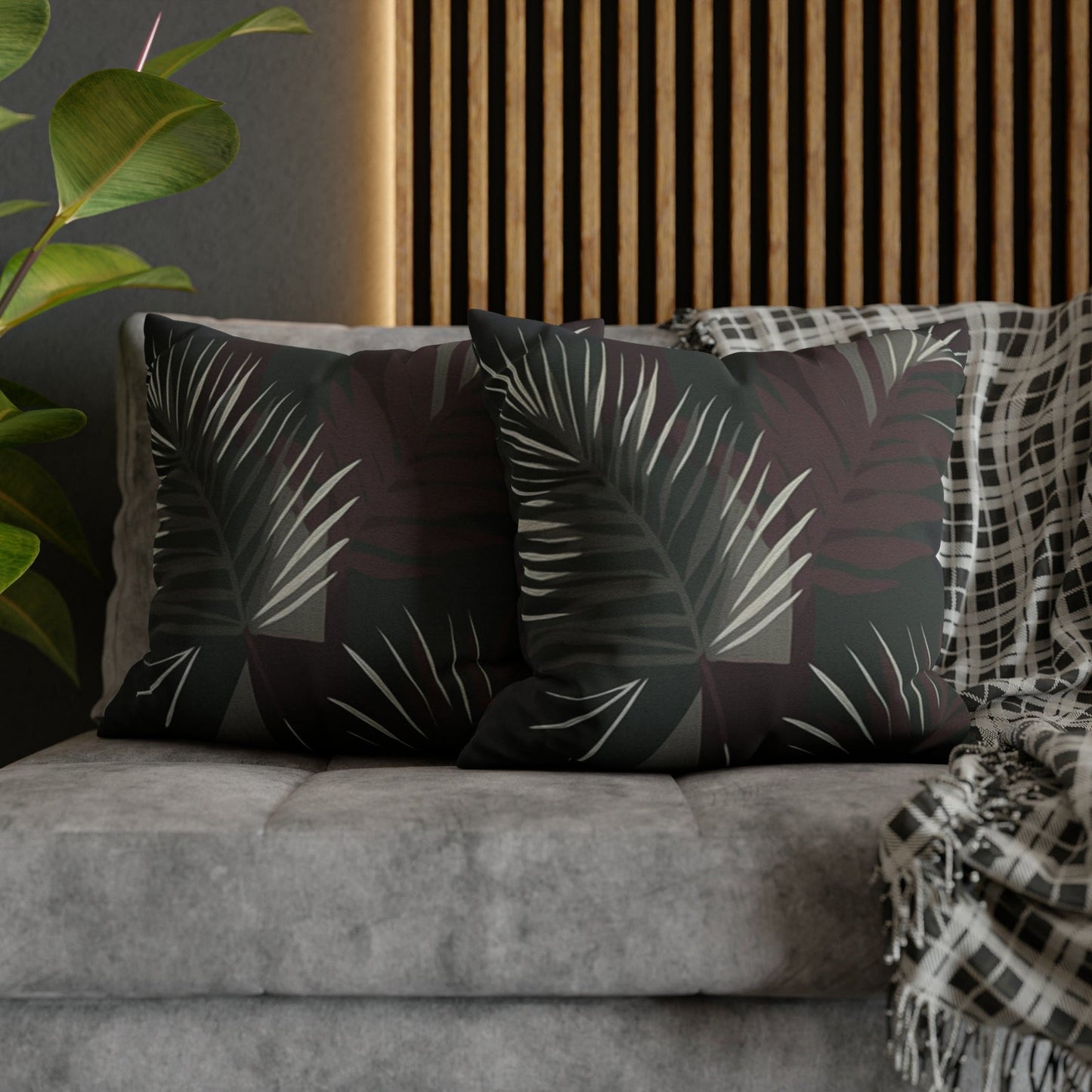 Decorative Throw Pillow Cover - Palm Tree Leaves