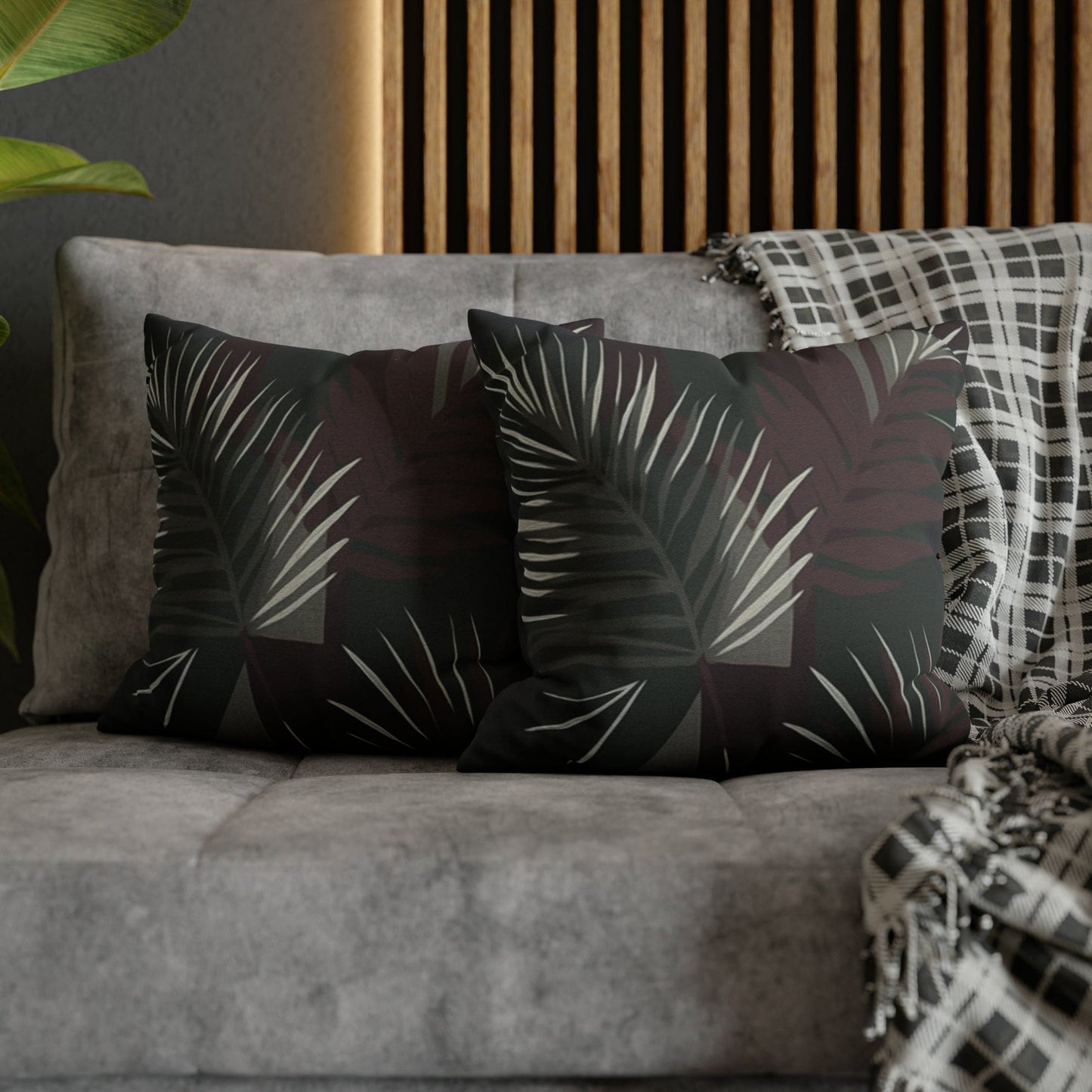 Decorative Throw Pillow Cover - Palm Tree Leaves
