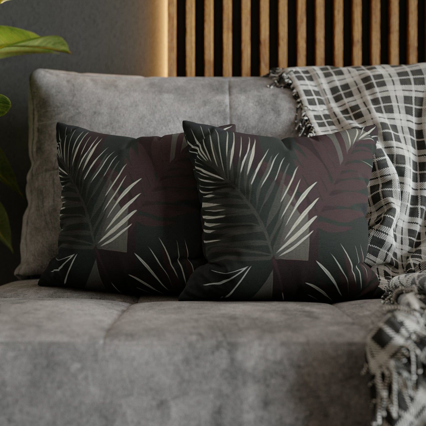 Decorative Throw Pillow Cover - Palm Tree Leaves