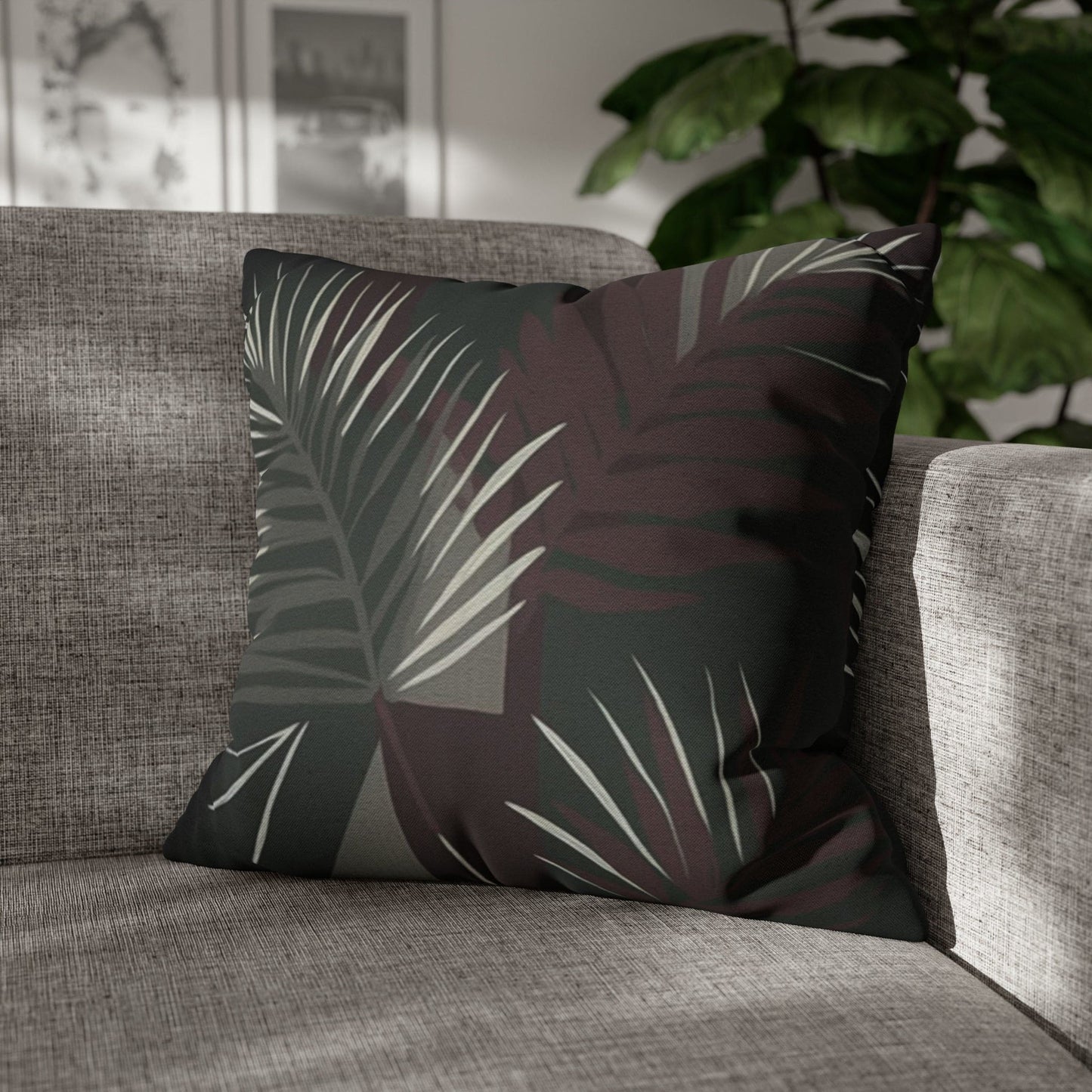 Decorative Throw Pillow Cover - Palm Tree Leaves