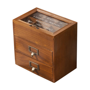 Glass six grids two drawers