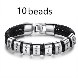 Ten beads bracelet steel