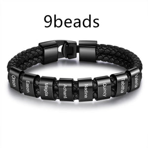 Nine beads bracelet black