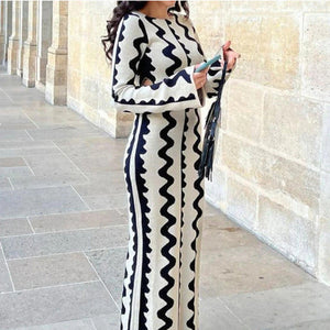 Wave print onestep skirt