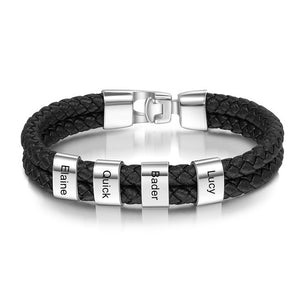 Four beads bracelet steel colo