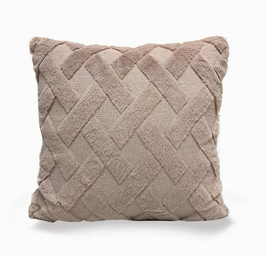 Plush Solid Color Sofa Pillowcase Living Room Cushion