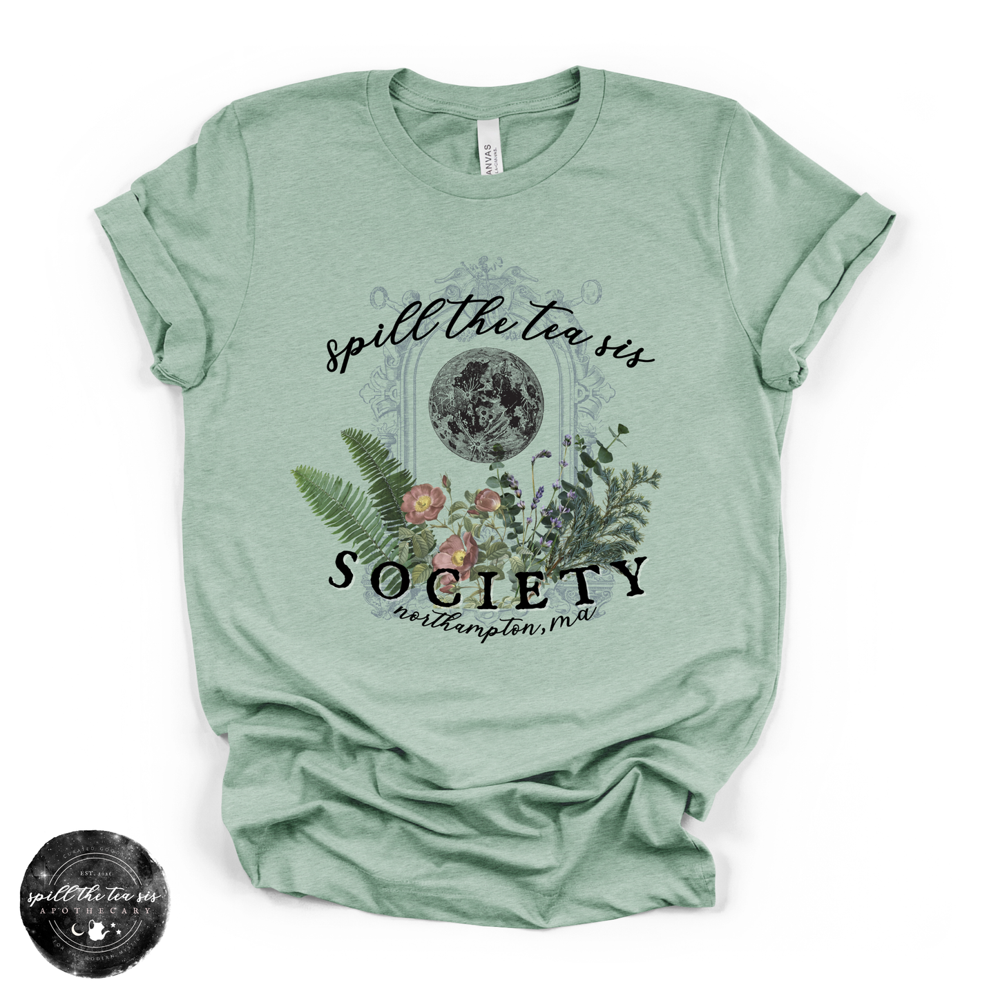 Spill The Tea Sis Society Tee | Witchy Community Graphic T-Shirt