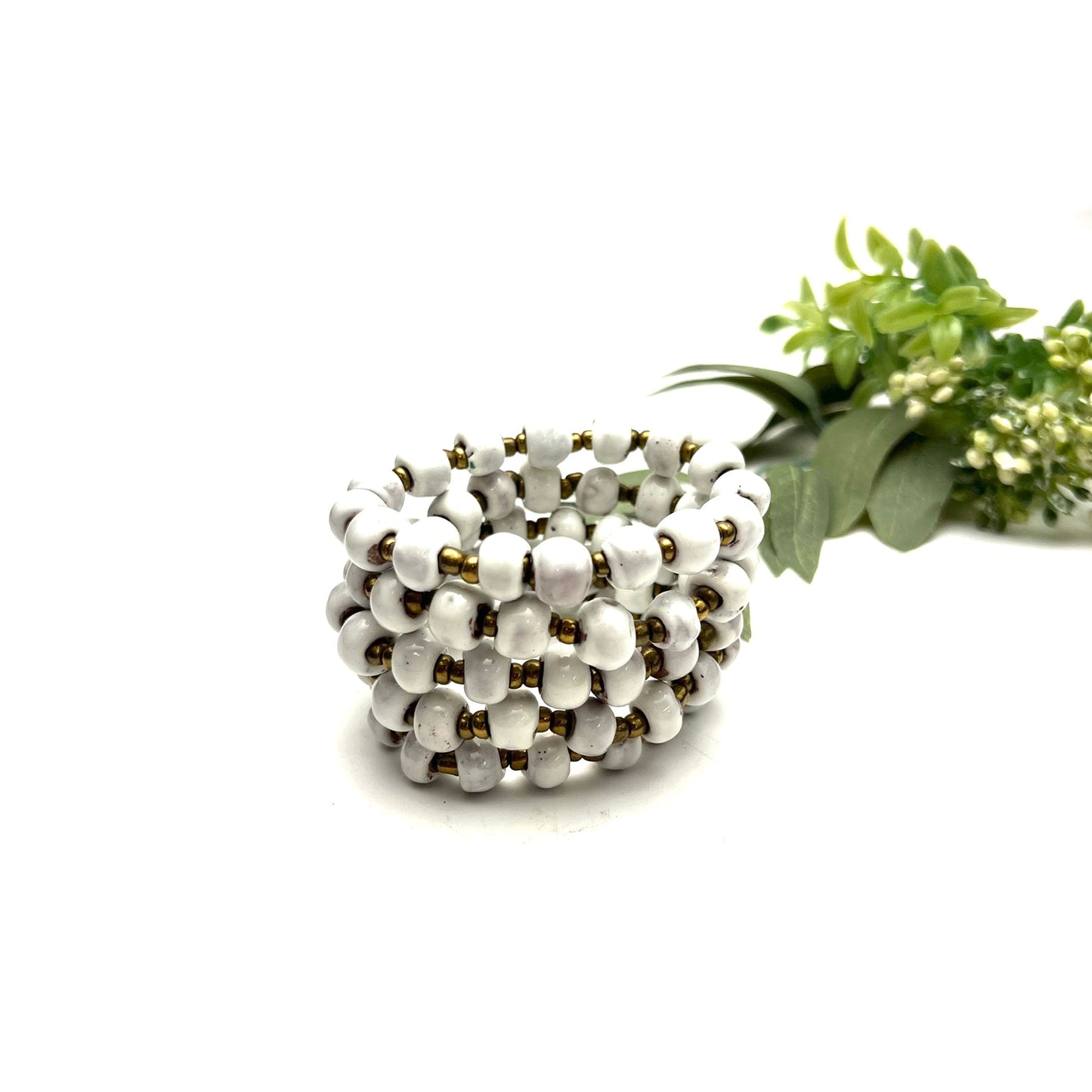 Simple Ceramic Bracelet- Bright White