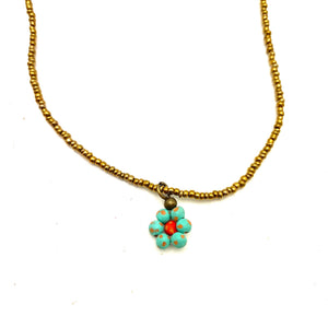 Turquoise with Red Center