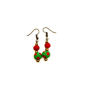 Green Red Polka Dot